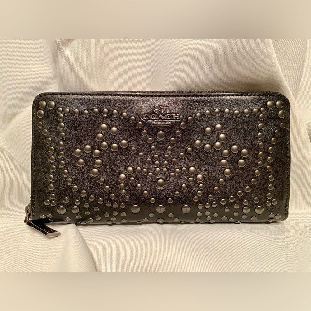 Black Rhinestone Coach wallet. Used